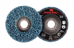 3M Clean & Strip Scotch Brite schijf CG, RD op harde onderlaag, blauw,   115mm x 22mm, S Extra Coarse