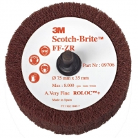 Scotch-Brite Clean & Finish Lamellenborstel, Roloc +, FF-ZR, 63 mm x 32 mm x R+, S FIN
