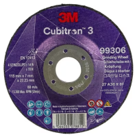 3M™ Cubitron™ 3 Afbraamschijf met verlaagd asgat, 36+, T27, 115 mm x 7 mm x 22,23 mm
