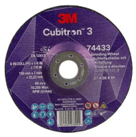 3M™ Cubitron™ III slijpschijf met verlaagd asgat, 74433, 36+, T27, 150 mm x 7 mm x 22,23 mm