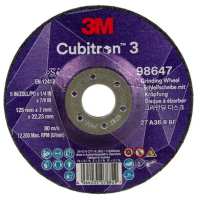 3M™ Cubitron™ III Afbraamschijf met verlaagd asgat, 36+, T27, 125 mm x 7 mm x 22,23 mm
